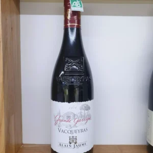Bouteille de VACQUEYRAS Alain Jaumes Cuvée Grande Guarrigue, Côtes du Rhône, vin sélectionné par Cav'Ambul